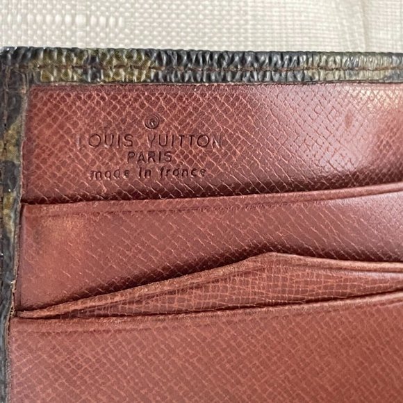 Vintage Louis Vuitton Wallet Brown Monogram Leather Card Holder Made in France - Picture 10 of 13